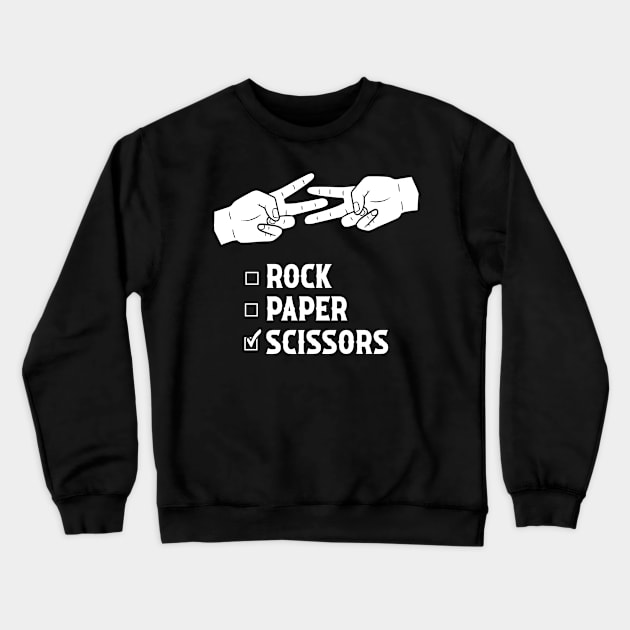 Rock Paper Scissors Funny Game Crewneck Sweatshirt by TeeTypo